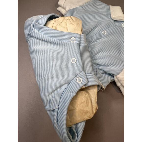 VTG New Awakenings by Cutler Baby Romper 9M Blue White USA NWT - Picture 7 of 9